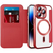 RM-15MGPR-RD [iPhone 15 Pro用 手帳型マグセーフ対応ケース レッド]
