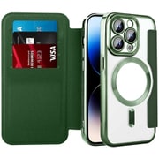 RM-15MGPR-DG [iPhone 15 Pro用 手帳型マグセーフ対応ケース ダークグリーン]