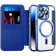 RM-15MGPM-NV [iPhone 15 Pro Max用 手帳型マグセーフ対応ケース ネイビーブルー]