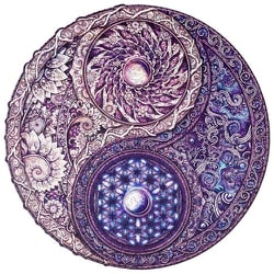 曼荼羅（マンダラ）シリーズ 相対性 陰陽 Mサイズ（25×25cm） [木製パズル]