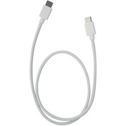PD60W対応 TYPE-C-TYPE-C シリコン＋ナイロン充電通信ケーブル 0.5m 白 MTCS2305WH