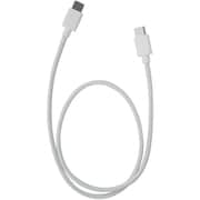 PD60W対応 TYPE-C-TYPE-C シリコン+ナイロン充電通信ケーブル 0.5m 白 MTCS2305WH