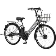電動アシスト自転車 グラウスアシスト 26インチ 外装6段変速 幅広タイヤ ニッケルシルバー ASFAT266KDZ