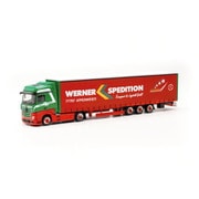 HE317214 1/87 メルセデスベンツ アクトロス ビッグスペース 15m ローライナーセミトレーラー Werner [ダイキャストミニカー]