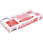 業務用 No.3002 エブケアエンボス25 食品衛生法適合 使い捨て手袋半透明 Mサイズ 箱入 100枚入