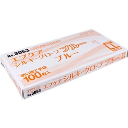 業務用 No.3063 エブケアシルキーグローブ 使い捨て手袋 ブルー 箱入 LLサイズ 100枚入