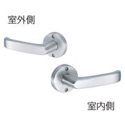 Jレバーハンドルセット №24 丸座・空錠 ニッケル JL-24-1M-N B/S(バックセット) 60mm JL-24-1M-N B/S 60mm