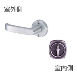 Jレバーハンドルセット №24 丸座・戸襖錠 ニッケル JL-24-2M-N B/S（バックセット） 65mm JL-24-2M-N B/S 65mm