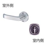 Jレバーハンドルセット №24 丸座・戸襖錠 ニッケル JL-24-2M-N B/S(バックセット) 65mm JL-24-2M-N B/S 65mm
