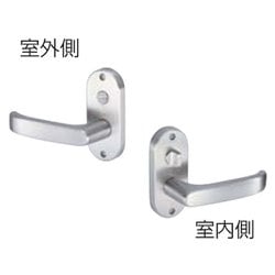 Jレバーハンドルセット №24 小判座・内締錠 ニッケル JL-24-3K-N B/S（バックセット） 50mm JL-24-3K-N B/S 50mm