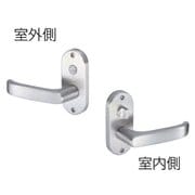 Jレバーハンドルセット №24 小判座・内締錠 ニッケル JL-24-3K-N B/S(バックセット) 50mm JL-24-3K-N B/S 50mm