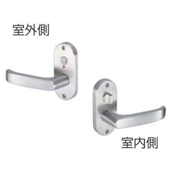 Jレバーハンドルセット №24 小判座・表示錠 ニッケル JL-24-4K-N B/S（バックセット） 50mm JL-24-4K-N B/S 50mm