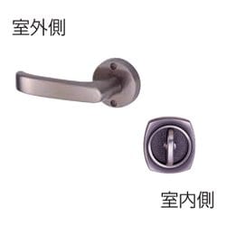 Jレバーハンドルセット №24 丸座・戸襖錠 ブラウン JL-24-2M-Br B/S（バックセット） 65mm JL-24-2M-Br B/S 65mm