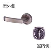 Jレバーハンドルセット №24 丸座・戸襖錠 ブラウン JL-24-2M-Br B/S(バックセット) 65mm JL-24-2M-Br B/S 65mm