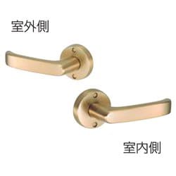 Jレバーハンドルセット №24 丸座・空錠 サテンゴールド JL-24-1M-SG B/S（バックセット） 60mm JL-24-1M-SG B/S 60mm