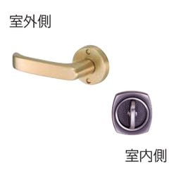 Jレバーハンドルセット №24 丸座・戸襖錠 サテンゴールド JL-24-2M-SG B/S（バックセット） 65mm JL-24-2M-SG B/S 65mm