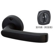 Jレバーハンドルセット №24 丸座・戸襖錠 つや消しブラック JL-24-2M-ZB B/S(バックセット) 65mm JL-24-2M-ZB B/S 65mm