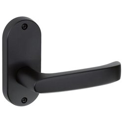 Jレバーハンドルセット №24 小判座・空錠 つや消しブラック JL-24-1K-ZB B/S（バックセット） 50mm JL-24-1K-ZB B/S 50mm