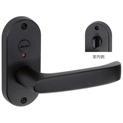 Jレバーハンドルセット №24 小判座・表示錠 つや消しブラック JL-24-4K-ZB B/S（バックセット） 50mm JL-24-4K-ZB B/S 50mm