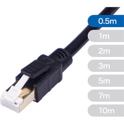 ヨドバシカメラオリジナル LANケーブル CAT8準拠 爪の折れないハードタイプ より線 0.5m ブラック CAT8H-05BK