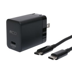 GaN採用 USB PD対応 ACアダプタ 65W Type-Cケーブル付属（発熱感知センサー内蔵） ブラック IPA-CS03/BK