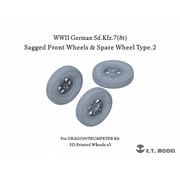 P35-133 1/35 WWII ドイツ Sd.Kfz.7 8トンハーフトラック用 自重変形タイヤ/スペアタイヤセット タイプ2 3個入 （ドラゴン/トランペッター用） [プラモデル用パーツ]