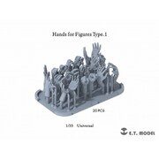 P35-320 1/35 汎用 フィギュア用ハンドアソートセット タイプ1 20個入 [プラモデル用パーツ]