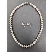 SVアコヤパール ネックレス イヤリング セット 日米宝石鑑別センター 016112314