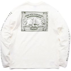 アンチバグチャムスセーフティマッチロングスリーブTシャツ Anti-Bug CHUMS Safety Match L/S T-Shirt CH01-2381 W001 White Mサイズ [アウトドア カットソー メンズ]