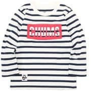 キッズチャムスロゴロングスリーブTシャツ Kid's CHUMS Logo L/S T-Shirt CH21-1304 W075 White/Navy×Red2 KLサイズ [アウトドア トップス 長袖 キッズ]