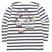 キッズユタツアーズロングスリーブTシャツ Kid's Uta Tours L/S T-Shirt  CH21-1307 W011 White/Navy KMサイズ [アウトドア トップス 長袖 キッズ]