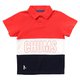 キッズパネルボーダーポロシャツ Kid's Panel Border Polo Shirt CH22-1023 R124 Tomato/Navy KMサイズ [アウトドア トップス 半袖 キッズ]