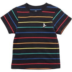 キッズブービーボーダーピケTシャツ Kid's Booby Border Pique T-Shirt CH22-1022 K042 Black/Rainbow KMサイズ [アウトドア トップス 半袖 キッズ]