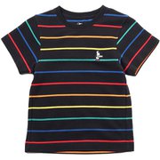 キッズブービーボーダーピケTシャツ Kid's Booby Border Pique T-Shirt CH22-1022 K042 Black/Rainbow KLサイズ [アウトドア トップス 半袖 キッズ]