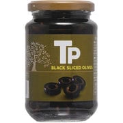 TP ブラックオリーブ スライス 340g 瓶 （スペイン産 塩漬け オヒブランカ種） 340g