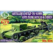 UU72410 1/72 露・T-26T装甲牽引車＆45mm対戦車砲53K [組立式プラスチックモデル]