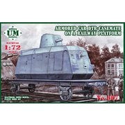 UU72667 1/72 独・DTR装甲トロッコ搭載2軸フラットカー [組立式プラスチックモデル]
