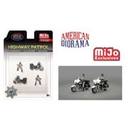 AD-64529MJ 1/64 フィギュアセット Highway Patrol Police Motorcycles [ダイキャスト模型]