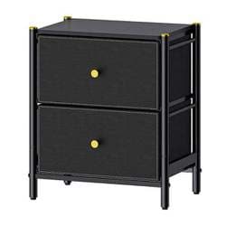 収納 ラック チェスト 2段 W46 幅46.5×奥行32.5×高さ54cm エレガント ブラック GOLDVEL N-7097