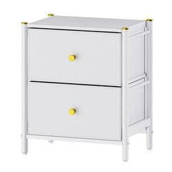 収納 ラック チェスト 2段 W46 幅46.5×奥行32.5×高さ54cm エレガント ホワイト GOLDVEL N-7103