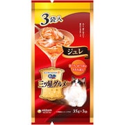 三ツ星グルメパウチ ジュレ まぐろ・かつおにささみ添え 35g×3袋