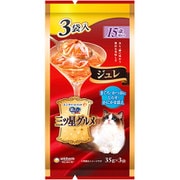 三ツ星グルメパウチ ジュレ 15歳頃から まぐろ・かつおにしらす・かにかま添え 35g×3袋