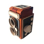 【限定】レフレックスカメラ木箱（レッドブラウン） [クランチチョコ 5個入り]