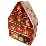 【限定】ハウス缶カレンダー（木製オーナメント付き） [ストロベリー風味キャンディ 8個/レモン風味キャンディ 8個/ミルクチョコ 8個入り]