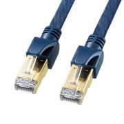 LANケーブル 産業用 0.5m CAT6A フラットタイプ ネイビーブルー 爪折れ防止 ケーブル厚2.0mm 安定抵抗値 耐振動 耐引張強度 耐経年変化 より線 難燃性 UTP ストレート結線 RJ45 KB-HFL6A-005NV