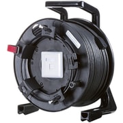 LANケーブル 延長 屋外用 80m CAT6A ブラック 巻き取り式 ケーブルリール 耐水 耐候性 単線 SFTP ストレート結線 シャッター付きポート RJ45 KB-MKE21BK