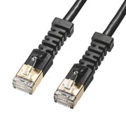 LANケーブル 3m CAT6A 上下左右に曲がるコネクタ シールド付き ブラック 爪折れ防止 耐ノイズ 難燃素材 より線 STP ストレート結線 RJ45 KB-T6ASYL-03BK