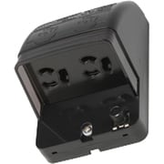 JW-B-9G9GE-B [ニューマイルドビーシリーズ アースターミナル付防雨形抜止接地ダブルコンセント 2極接地極付 黒色 1個入]