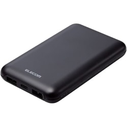 薄型コンパクトモバイルバッテリー 10000mAh PD20W 入出力（USB Type-C×1） 出力（USB-A×2） ブラック DE-C44-10000BK