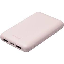 薄型コンパクトモバイルバッテリー 10000mAh PD20W 入出力（USB Type-C×1） 出力（USB-A×2） ピンク DE-C44-10000PN